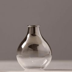 Silver Lining Glass Vase at Sage and Sill Glass Gradient, Minimalist Centerpiece, Silver Gradient, Nordic Vase, Room Focal Point, Glass Vase Decor, Small Glass Vases, Clear Vase, Glass Flower Vases