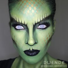 reptile makeup Alien Make-up, Dragon Makeup, Halloween Makeup Tutorial Easy, Fantasy Make-up, Animal Makeup, Special Fx Makeup, Theatrical Makeup