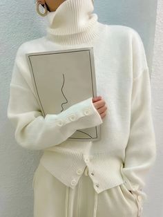 Womens High Neck Sweater, Vintage Turtle Neck Sweater, Buisness Sweaters, Cheap Sweaters Online, Ladies Turtleneck Sweaters, Mode Casual, High Neck Sweater, Long Sleeve Turtleneck, Pullover Sweater Women