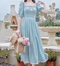 Azure Oasis Romantic Princesscore Royalcore Dress Royalcore Dress, Princesscore Outfits, Dream Daughter, Princess Wardrobe, Shein Finds, Shein Haul, Shein Fashion, Deer Doll, Rad Clothes