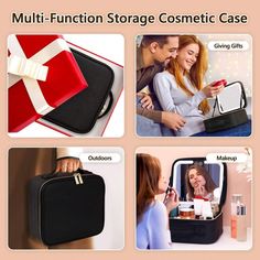 Color:Black \nFeatures:Portable \nFeatures:Waterproof \nFeatures:Removable \nFeatures:Professional \nFeatures:Large Capacity \nBatteries Included:Yes \nMaterial:Pu \n Makeup Box Organizer, Pink Led Lights, Make Up Case, Travel Makeup Bag, Mirror 3, Beauty Therapist, Makeup Travel Case, Box Organizer, Vanity Case