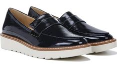 Naturalizer.com | Naturalizer ADILINE LOAFER in Black Leather Flats Modern Handbag, Lit Shoes, Black Leather Flats, French Navy, Platform Loafers, Navy Leather, Shop Womens, Leather Flats, Sneaker Shopping