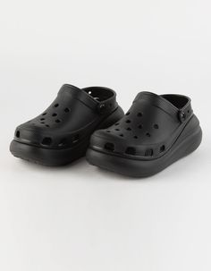 Crocs Classic Crush Clogs. For A Fresh New Take On Your Favorite Clog, Look To The Classic Crush Clog. Featuring Added Height And A Bold Design, This Dynamic New Clog Offers Many Personalization Options, With Jibbitz™ Holes On The Upper And The Pivoting Backstrap. The Crocs Comfort You Love, Plus An Extra Dose Of Height, Attitude, And Style. Bold Styling And Added Height. Unique 2.4-Inch / 60mm Height, Measured From Floor To Heel Rest. Customizable With Jibbitz™ Charms. Iconic Crocs Comfort™: Lightweight. Flexible. 360-Degree Comfort. Imported. Crocs Footwear, Crocs Ideas, Outdoor Enthusiast, Crocs Shoes, Womens Clogs, Bold Design, 360 Degree, Women's Shoes Sandals, Perfect Pair