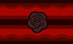 a red and black striped background with a rose