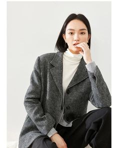 42752910360749|42752910393517|42752910426285|42752910459053 Gray Winter Outerwear With Button Cuffs, Winter Pea Coat With Button Closure And Suit Collar, Office Winter Button-up Outerwear, Tailored Winter Outerwear With Button Cuffs, Winter Outerwear With Suit Collar And Buttons, Winter Workwear Outerwear With Buttons, Gray Winter Blazer With Button Closure, Winter Office Outerwear With Buttons, Winter Wool Button-up Coat With Buttons