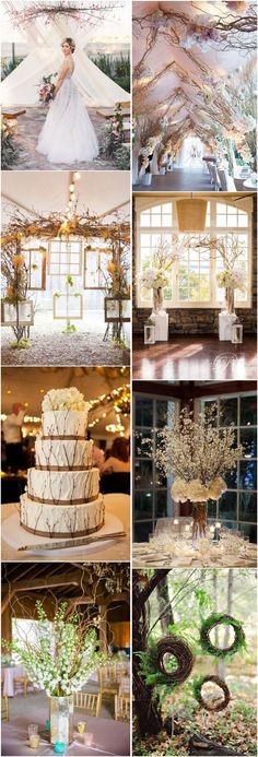 a collage of photos showing different types of wedding decorations