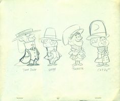 three cartoon characters are shown in this handout