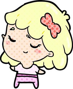 cartoon of a cute kawaii girl Cute Kawaii, Cute Cartoon, Royalty Free, Logo Design, Clip Art