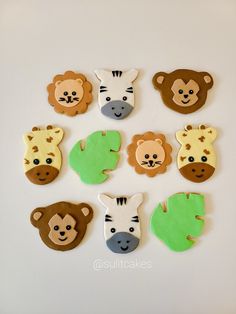 the cookies are decorated with different animals on them