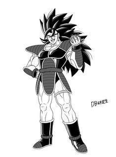 the character from dragon ball is shown in black and white