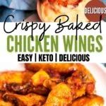 the cover of crispy baked chicken wings is shown