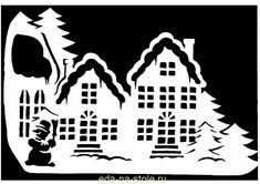 a black and white image of a house with trees