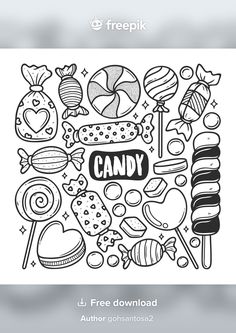 the free printable candy coloring page is available for all kinds of people to color