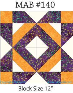 the block size is shown for this quilt