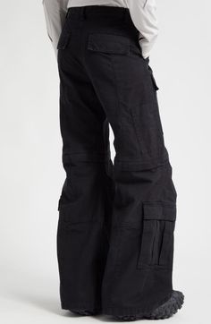 Find BALENCIAGA Gender Inclusive Cotton Ripstop Convertible Cargo Pants on Editorialist. Crafted in a flare-leg silhouette of cotton ripstop and popped with pockets, these versatile cargo pants feature zip-off legs to convert the look to shorts. Zip fly with button closure Adjustable waist tabs Front patch pockets; front flap pockets; cargo flap pockets; back flap pockets Zip-off legs allow an easy transition from pants to shorts as temps change 100% cotton Dry clean Made in Italy Designer Clothing Combat Cotton Cargo Pants, Combat Style Wide-leg Pants With Multiple Pockets, Combat Wide-leg Pants With Multiple Pockets, Combat Style Wide Leg Pants With Multiple Pockets, Combat Wide Leg Pants With Multiple Pockets, Cotton Combat Cargo Shorts, Combat Wide Leg Cargo Pants With Pockets, Techwear Cotton Cargo Pants With Flap Pockets, Combat Style Wide Leg Parachute Pants With Cargo Pockets