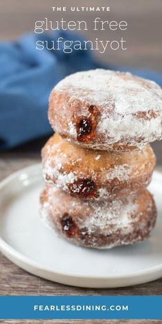 the ultimate gluten - free sugganiyot is made with powdered sugar and cranberries