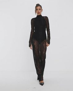 Dresses by ASOS DESIGN POV: you have plans High neck Long sleeves Open back Slim fit Long Lace Black Dress, Black Lace Dress Long, Lace Black Dress, Rave Outfits Festivals, Mode Editorials, Coachella Outfit, Ballroom Dress, Nyc Fashion