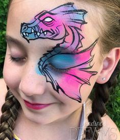 Dragon Face Paint, Spider Face Painting, Dinosaur Face Painting, Paint Practice, Face Painting Images, Dragon Makeup, Adult Face Painting, Homemade Face Paints