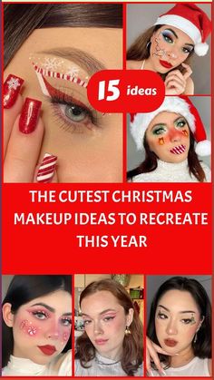 Cute Christmas Makeup, Christmas Makeup Looks, Quick Makeup Routine, Christmas Makeup Ideas, Skincare Diy, Sparkly Eyeshadow, Holiday Lip, New Year's Makeup, Christmas Makeup Look