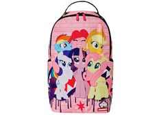 Sprayground x My Little Pony Crew Ready (DLXSR) Backpack Pink/Multi Sprayground Backpack Shark, Sprayground Backpack Girl, Girl Sprayground Backpack, Baddie Backpacks, Pink Nation Backpack, Spray Ground Backpack, Sprayground Backpack, Pretty Backpacks, Spray Ground