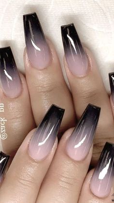 CHECK BIO FOR #summernails 😍❤️ #beauty #nails #beautiful #beautynails #lorealnails #makeup #usa Black Ombre Nails, Nails Floral, Nails Dark, Black Coffin Nails, Nails Dip, Ombre Acrylic Nails