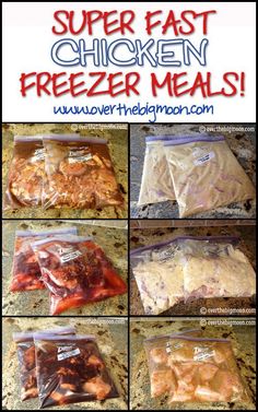 the instructions for freezer meals are shown in this collage with text overlay