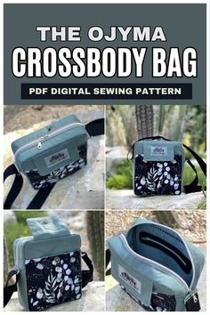 the cross body bag sewing pattern is shown