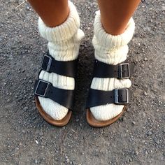 Socks And Birks, Birks And Socks, Socks And Birkenstocks, Cozy Socks, Thick Socks, Granola Girl, Socks And Sandals, Birkenstock Arizona, On The Ground