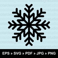 a snowflake is shown with the words eps svg and png on it