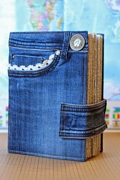 a book that is made out of jeans