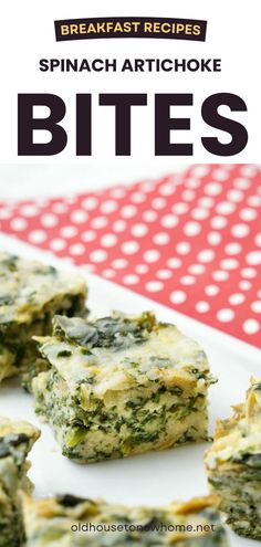 spinach artichoke bites on a white plate