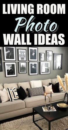 living room photo wall ideas with pictures on the walls