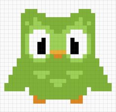 an image of a pixellated green bird