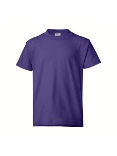 5 oz./yd, pre-shrunk 50/50 cotton/polyester. Made with up to 5%  polyester from plastic bottles. Classic fit. Set-in 1x1 ribbed crewneck. Self-fabric neck tape for comfort. Double-needle sleeves and bottom hem. Quarter turned body. CPSIA tracking label compliant. Tear away label.Ecosmart Youth T-Shirt (Purple) Purple         Teen Boys Clothing, size features are:Bust: ,Length: ,Sleeve Length: Basic Purple Crew Neck T-shirt, Plain Purple Cotton T-shirt, Basic Purple Plain T-shirt, Teen Boy Outfits, Drop Shoulder Sweaters, Boys Top, Boys Clothing, Boys T Shirts, Womens Fall