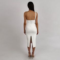 Our Style No.SW668890%Rayon. 9%Nylon. 1%SpandexMade in ChinaVery StretchyGentle Dry Clean Only Sleeveless Stretch Bandage Mini Dress, Fitted One Shoulder Elastane Bodycon Dress, Fitted One-shoulder Elastane Bodycon Dress, Elegant Sleeveless Elastane Bandage Dress, Stretch Bandage Backless Dress, White Midi Bodycon Dress In Elastane, White Elastane Midi Bodycon Dress, White Midi-length Elastane Bodycon Dress, Chic Sleeveless Elastane Bandage Dress