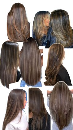 Long Length Layered Hair, Hair Color For Brown Skin, Highlights For Dark Brown Hair, Textured Haircut, Brown Hair Looks, Hair Tint