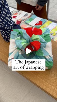 the japanese art of wrapping is being displayed