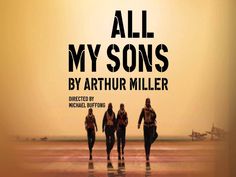 the poster for all my sons shows three people walking in front of an orange sky