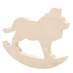 a wooden toy rocking horse on a white background