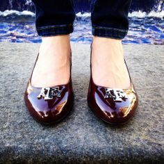 Gig 'Em Heels - "Revs" Texas A M University, College Station, Tiny Dancer, Salvatore Ferragamo Flats