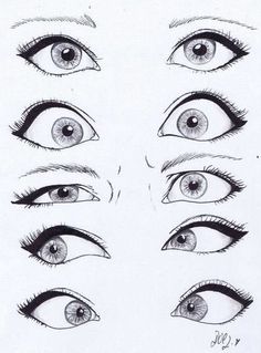 the different types of eyes are shown in this drawing