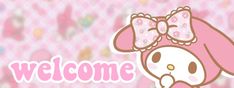 a hello kitty wallpaper with the words welcome