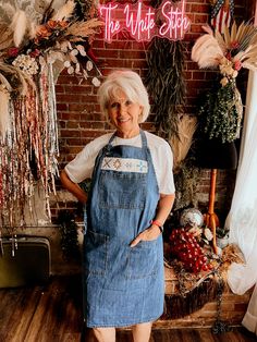 Introducing the newest addition to our cottage core collection. These adorable aprons are perfect for the homesteader, the baker or the chef in your family. This apron features a super cute embordered quilt block design (don't worry if aprons aren't your thing we also offer this on a tee shirt!) The pockets are functio The Chef, Country Western, Block Design, Quilt Block, Cottage Core, Dark Denim, Pet Clothes, Quilt Blocks, Dress Accessories