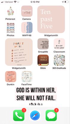 an iphone screen with the text god is within her she will not fail