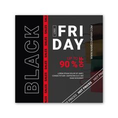 black friday sale flyer with books on the back and red trimmings in front