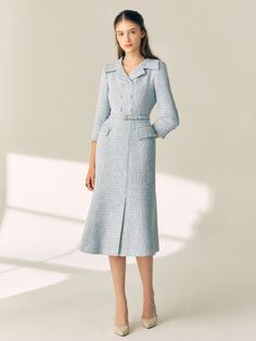 Editor's notesSoft and structured, this cotton blend tweed dress has tailored silhouette in midi length. It is accentuated with voluminous A-line design and frayed detail at edges. - Cotton and rayon blend fabric- Slim fitting design for feminine mood- Wide notched lapels and double breasted buttons- Feminine belted detail at waist- Back zip fasteningsMeasurements(in.)Size 44(0)1/55(1)/66(2)- Length: 43.74 in / 43.98 in / 44.25 in - Shoulder: 14.61 in / 15.12 in / 15.59 in - Bust: 34.72 in / 36.73 in / 38.74 in - Waist: 24.92 in / 26.97 in / 28.98 in - Hip: 35.75 in / 26.97 in / 28.98 in - Hem: 73.74 in / 75.75 in / 77.76 in - Sleeve length: 19.06 in / 19.29 in / 19.57 in - Sleeve width: 12.24 in / 12.76 in / 13.23 in * Model info: Height 5' 8 B Formal Tweed Midi Dress, Fall Midi-length Tweed Dress, Tweed A-line Dress For Work, Chic Knee-length Tweed Midi Dress, Fall Tweed Midi Dress For Work, Chic Midi-length Tweed Dress, Elegant Tweed Midi Dress For Work, Spring Office Tweed Dress, Knee-length, Spring Office Tweed Midi Dress