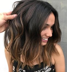 Dark Brown Caramel Balayage, Short Brunette Hair, Caramel Hair, Effortless Hairstyles, Ash Blonde