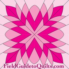 a pink flower is shown with the words field guide to quilts com