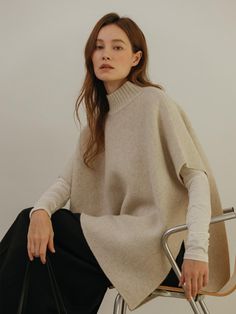 Composition : Cashmere 10 Merino Wool 80 Nylon 10Color : light brown, beige, brown, charcoalCountry of Origin : KOREA Turtleneck Cape, Cashmere Turtleneck, Beige Brown, Brown Beige, Light Brown, Merino Wool, Cape, Knitwear, Cashmere