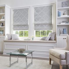 Curtains bedroom Silver Room, Window Seat Design, Cordless Roman Shades, Damask Design, Roman Shade, Shades Blinds, Window Shades, Outlet Store, Blinds For Windows